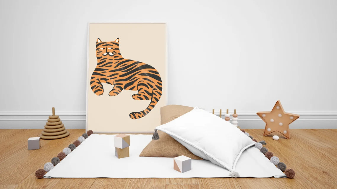 Whimsical Tiger Art Print