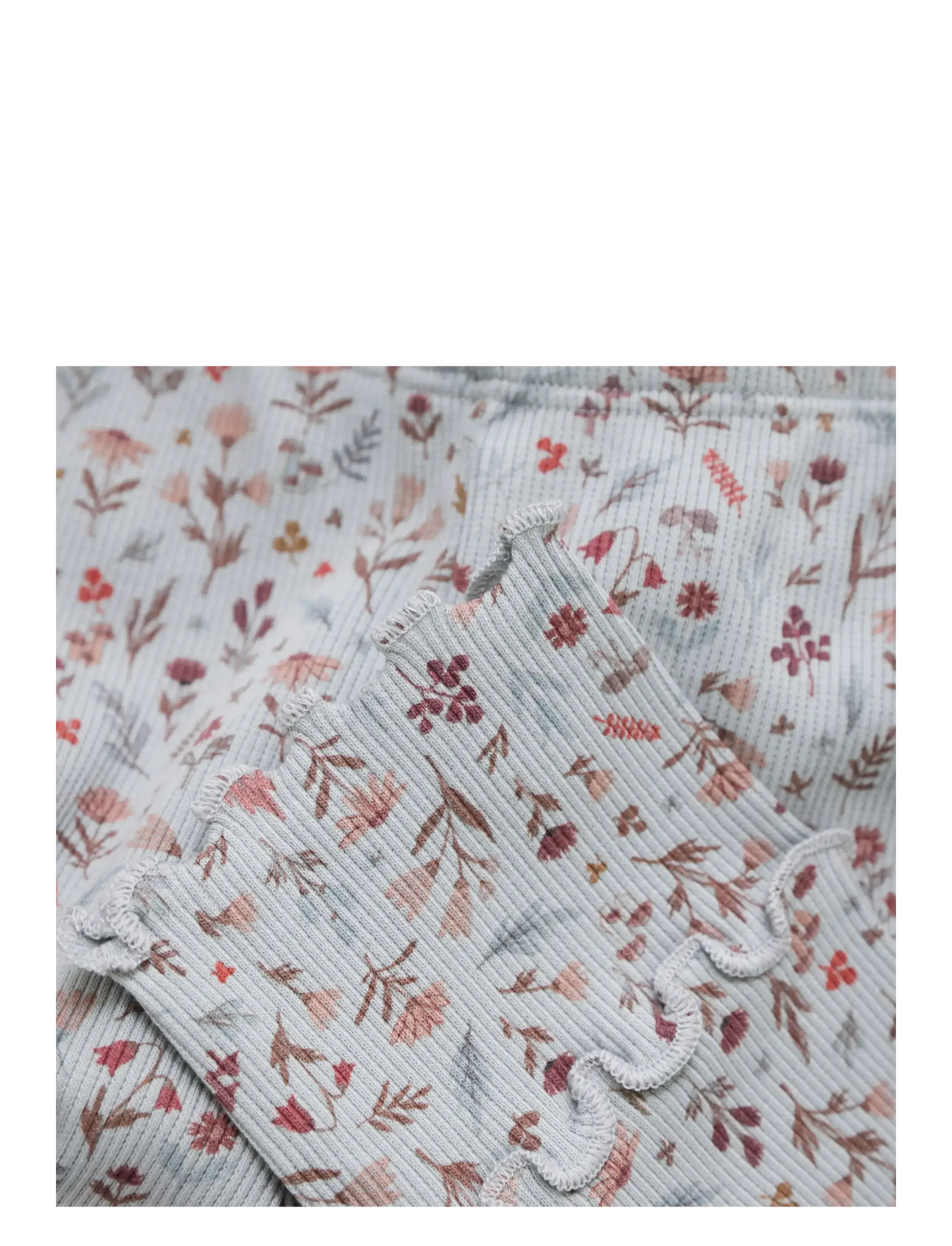 Ribbed Floral Leggings - Puritan Gray
