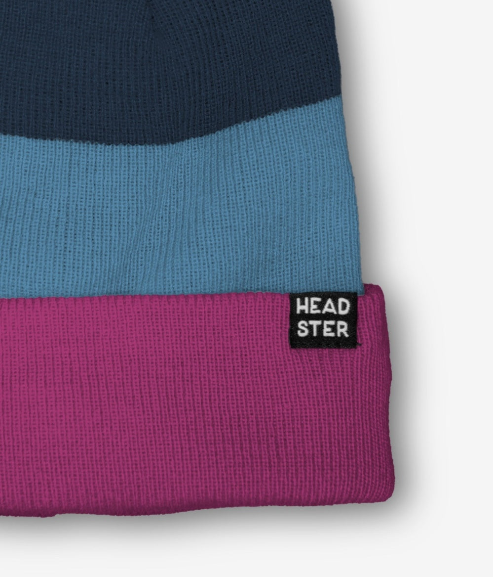 Tri-Colour Fleece-Lined Toque - Blue Fog