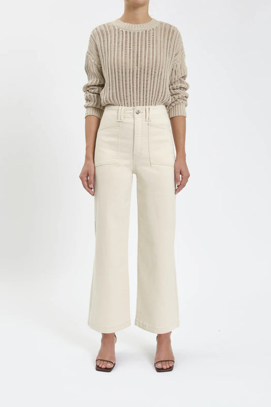 Valley Girl Wide Leg Ankle - Ecru