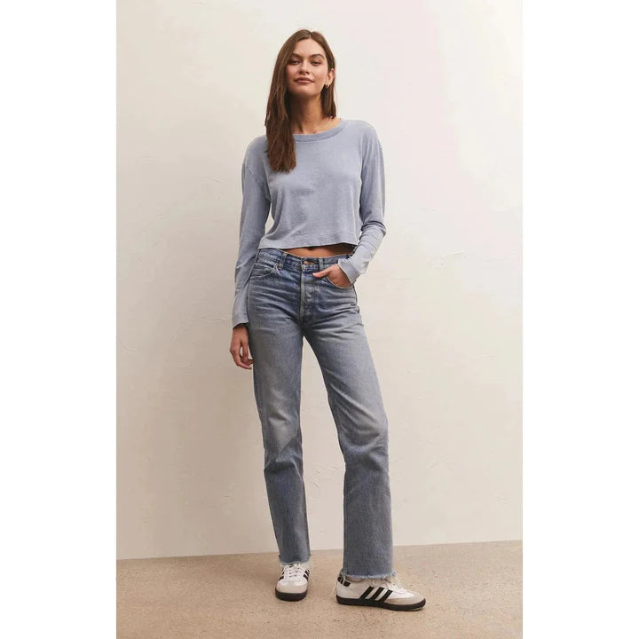 Sloane Long Sleeve Tee - Washed Indigo