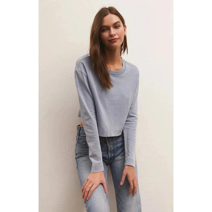 Sloane Long Sleeve Tee - Washed Indigo