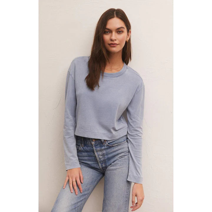 Sloane Long Sleeve Tee - Washed Indigo