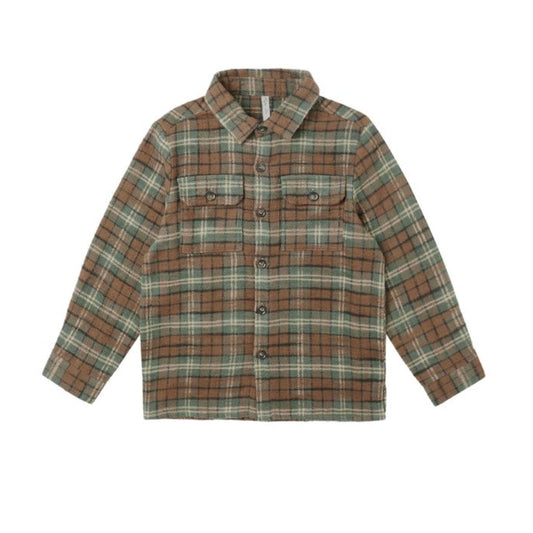 Pocketed Flannel Shirt - Holiday Plaid