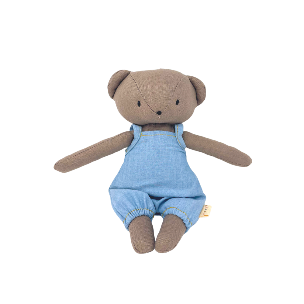 Coco Bear + Chambray Harem Romper