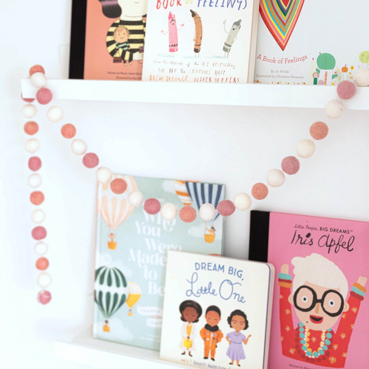 Felt Garland - Pink + White Ball