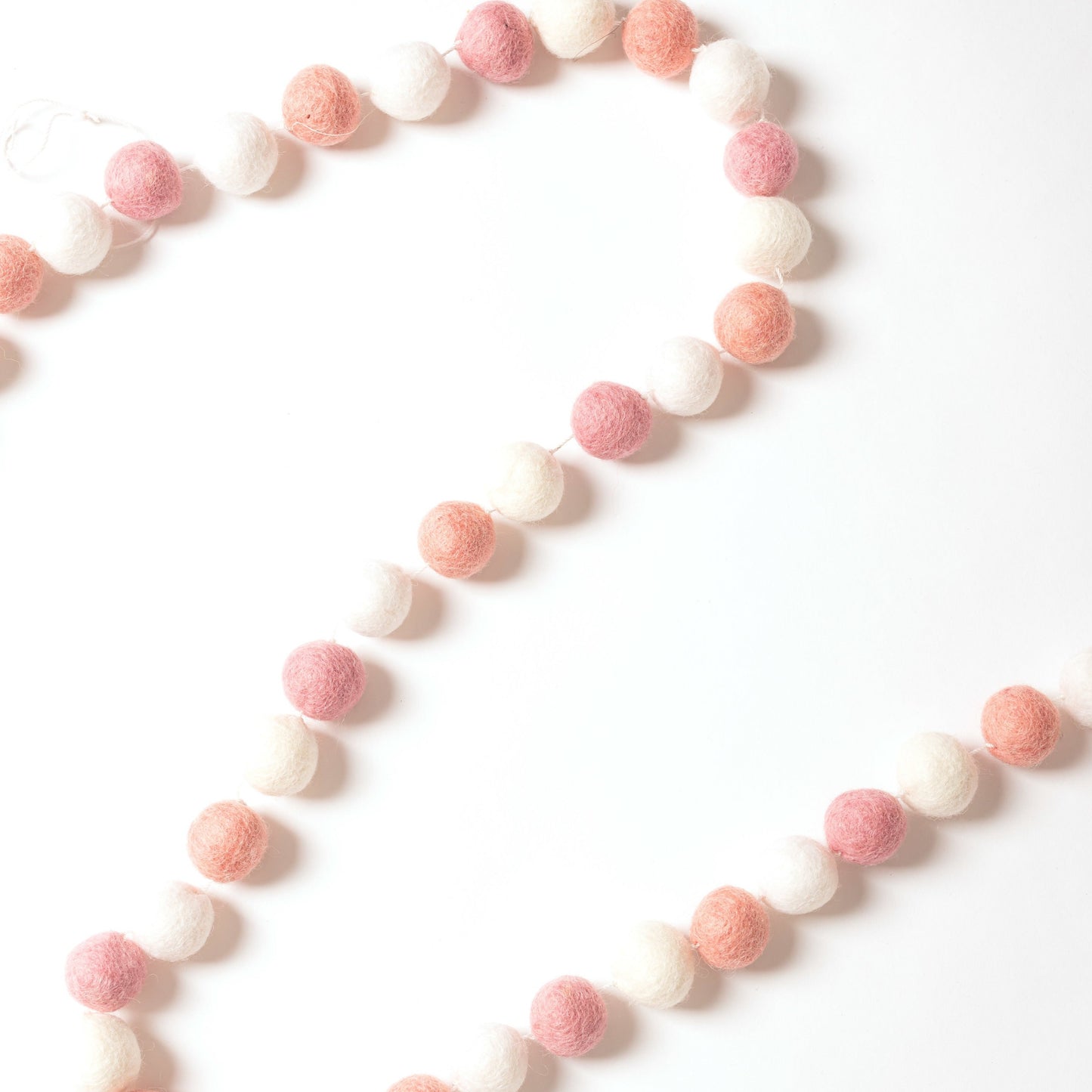 Felt Garland - Pink + White Ball