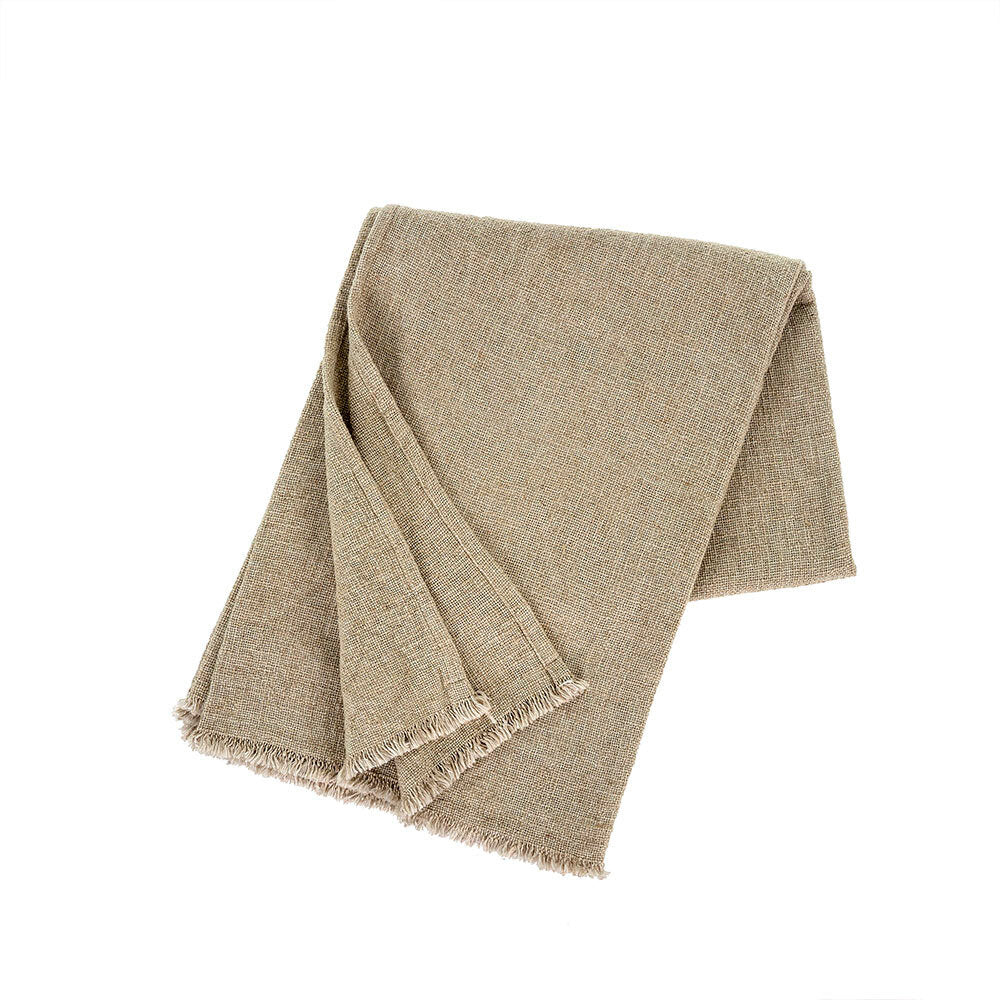 Linen End of Bed Blanket - Sage Green