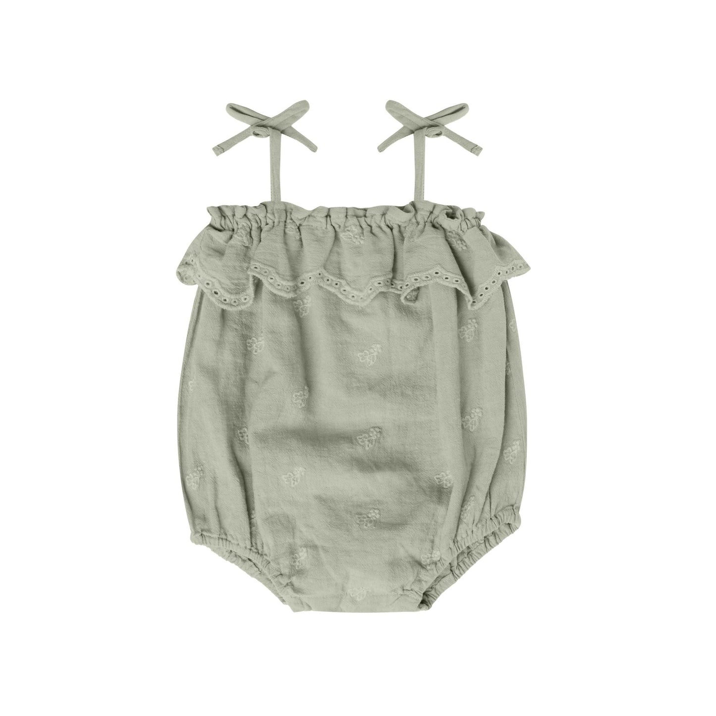 Ruffle Romper - Grapevine Embroidery