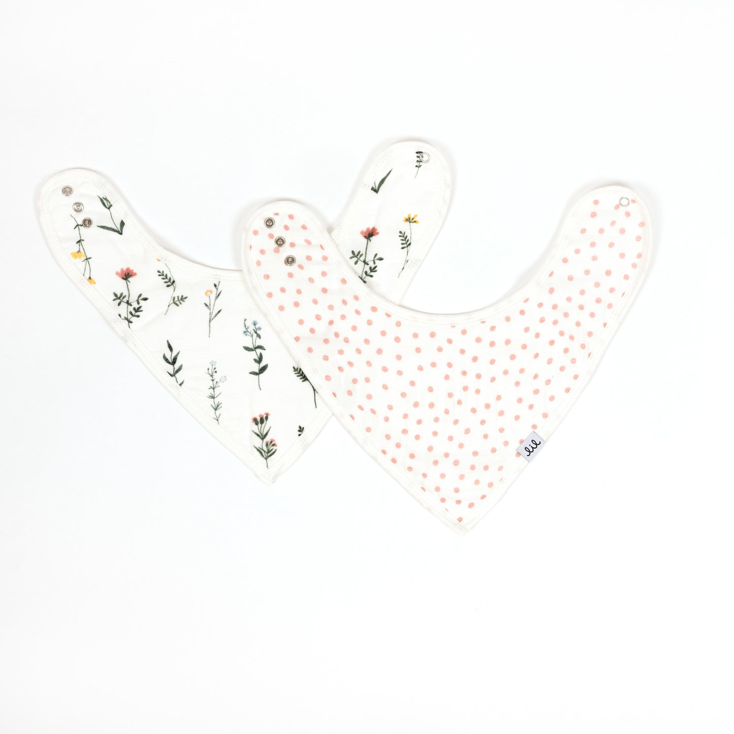 Muslin Bandana Bib Set - Wildflowers & Dots