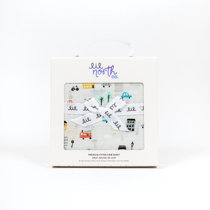 Muslin Fitted Crib Sheet - City Cars