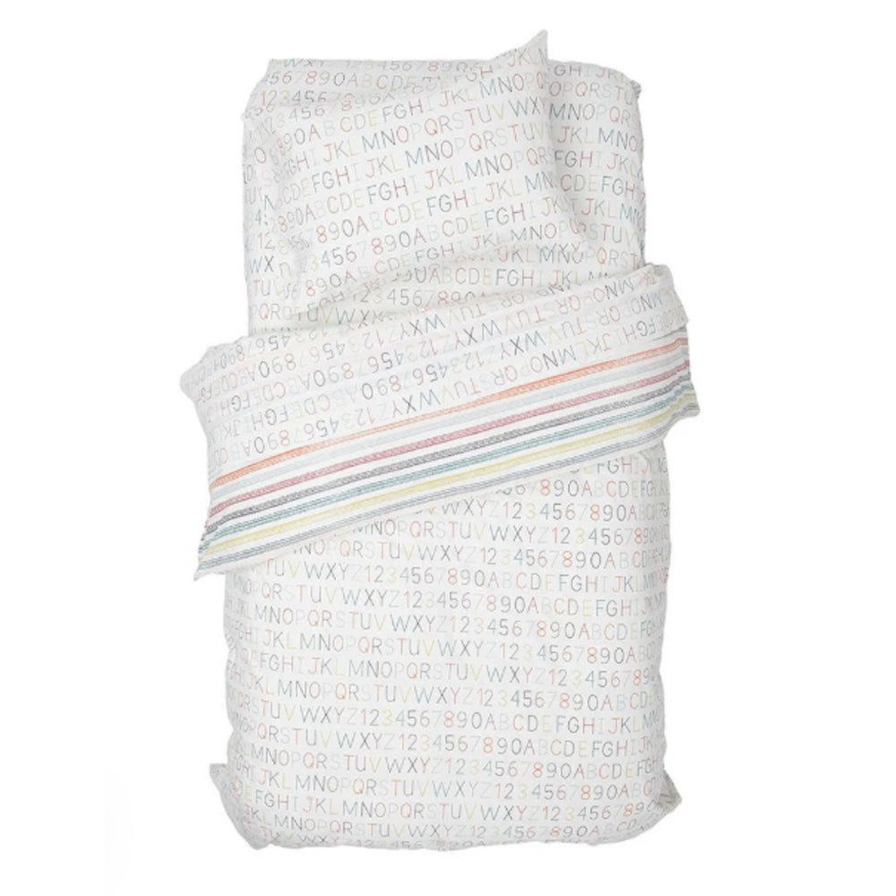 Duvet Cover - Alphabet / Rainbow Stripe