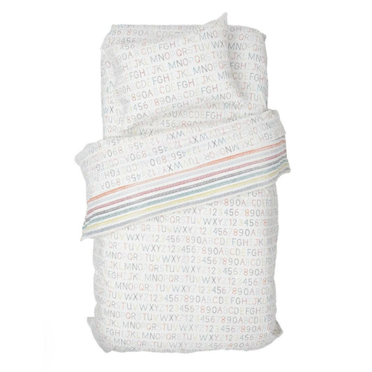 Duvet Cover - Alphabet / Rainbow Stripe