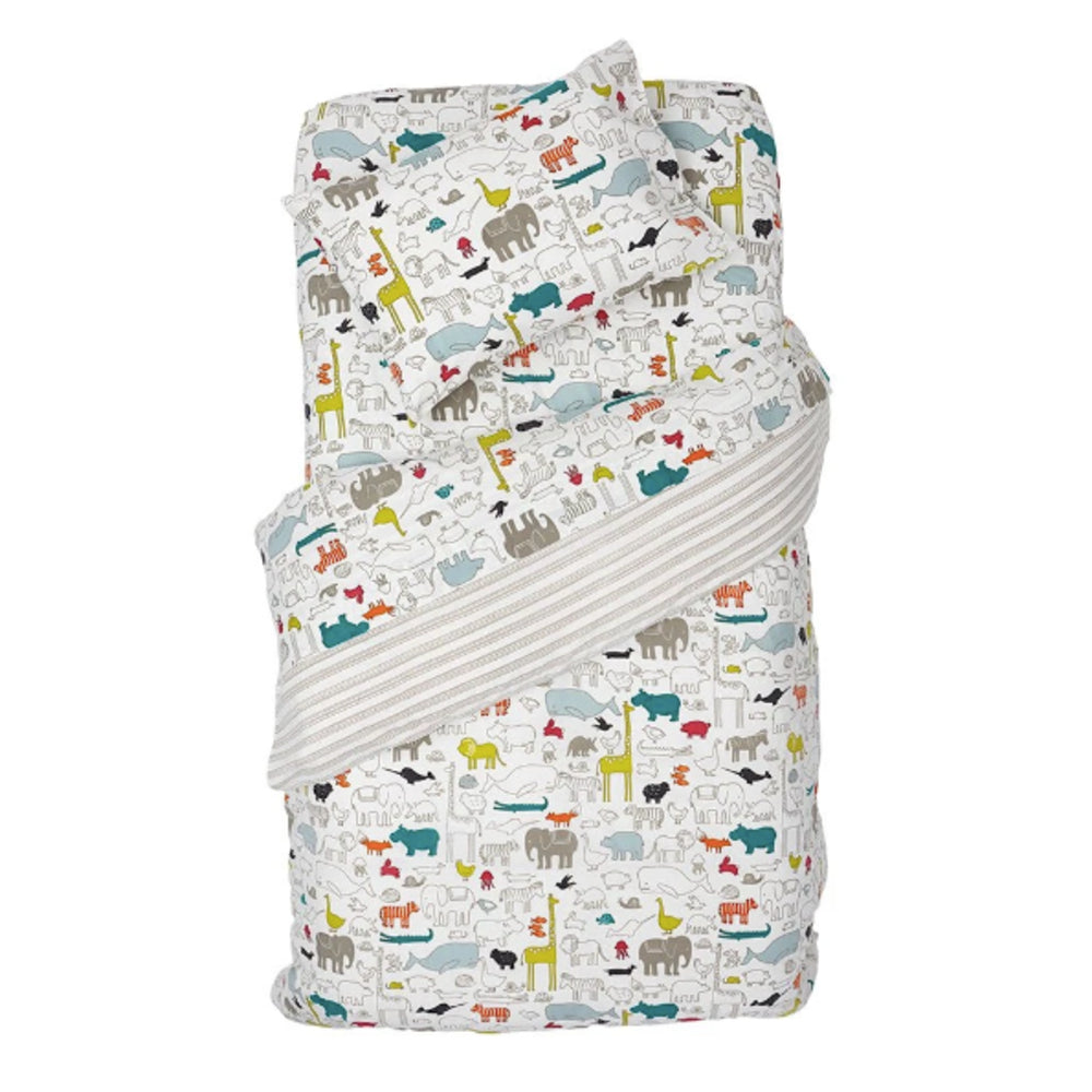 Duvet Cover - Noah's Ark / Grey Stripe