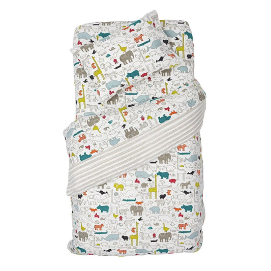 Duvet Cover - Noah's Ark / Grey Stripe