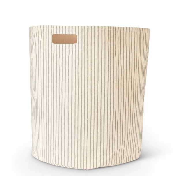 Canvas Hamper - Stripes Away (Pebble)