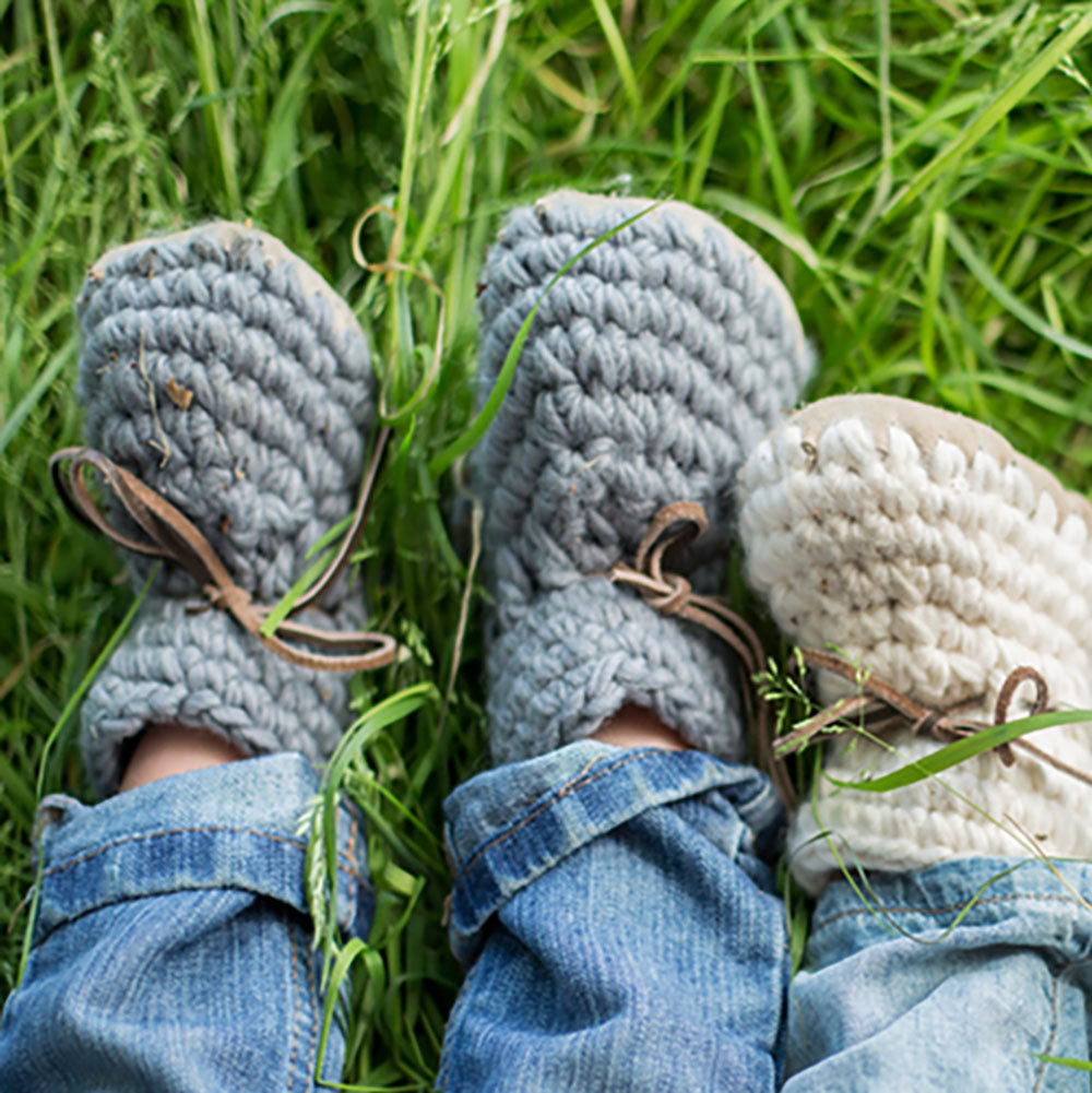 Knit Moccasins - Grey