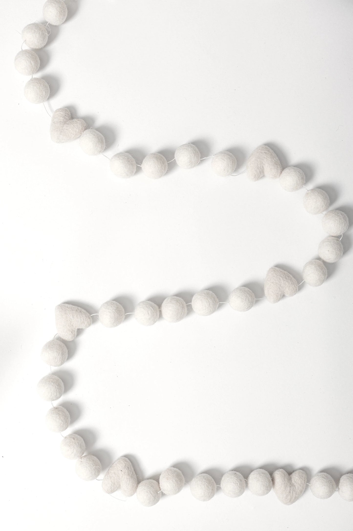 Felt Garland - White Heart