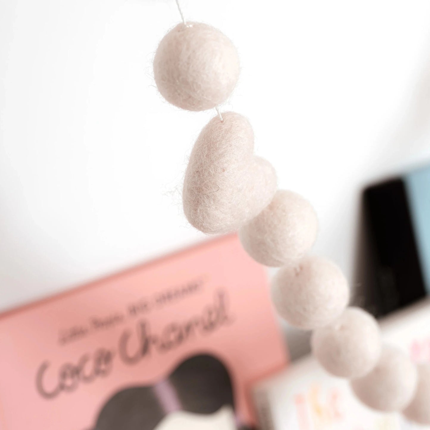 Felt Garland - White Heart