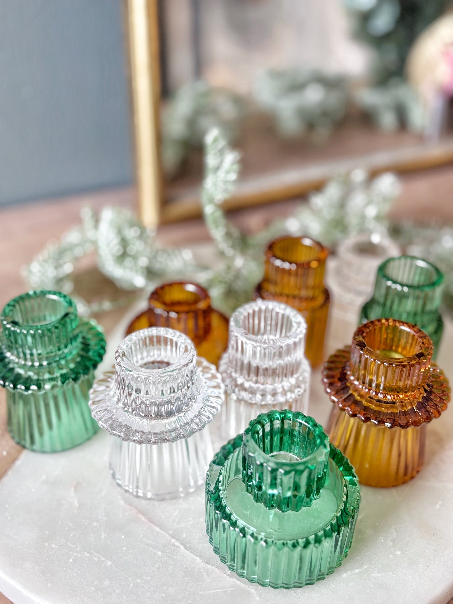 Glass Candle Holder - Clear