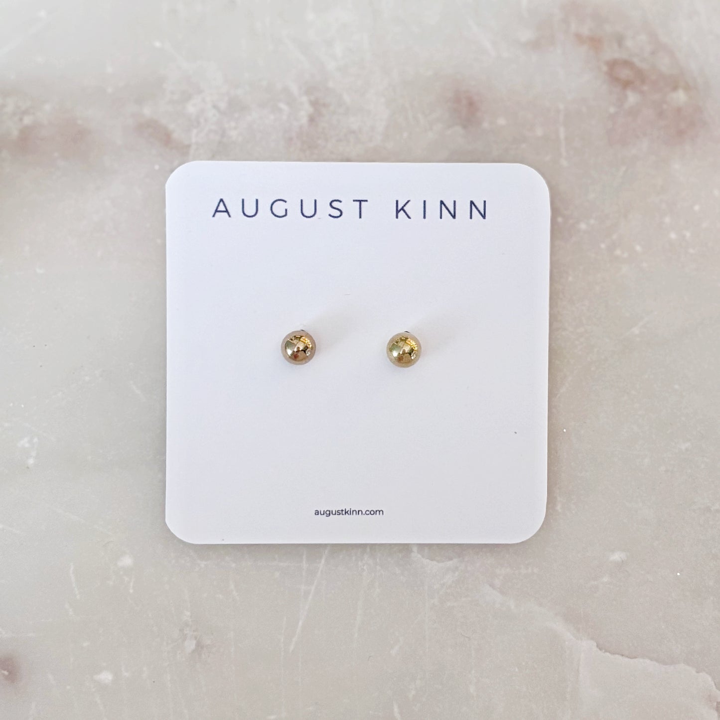 Stud Earrings - Golden Ball