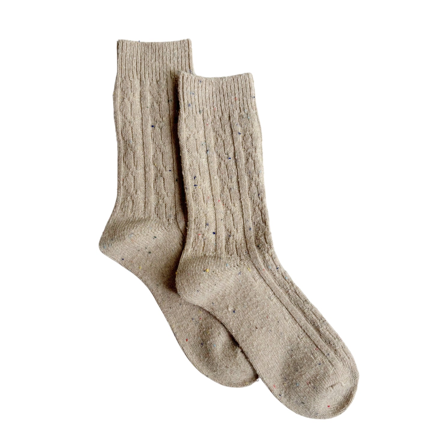 Cotton Confetti Knit Socks - Khaki