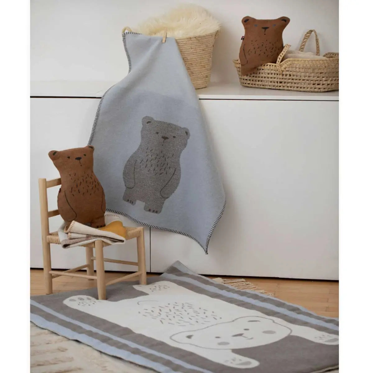 Cotton Flannel Blanket - Moon Bear