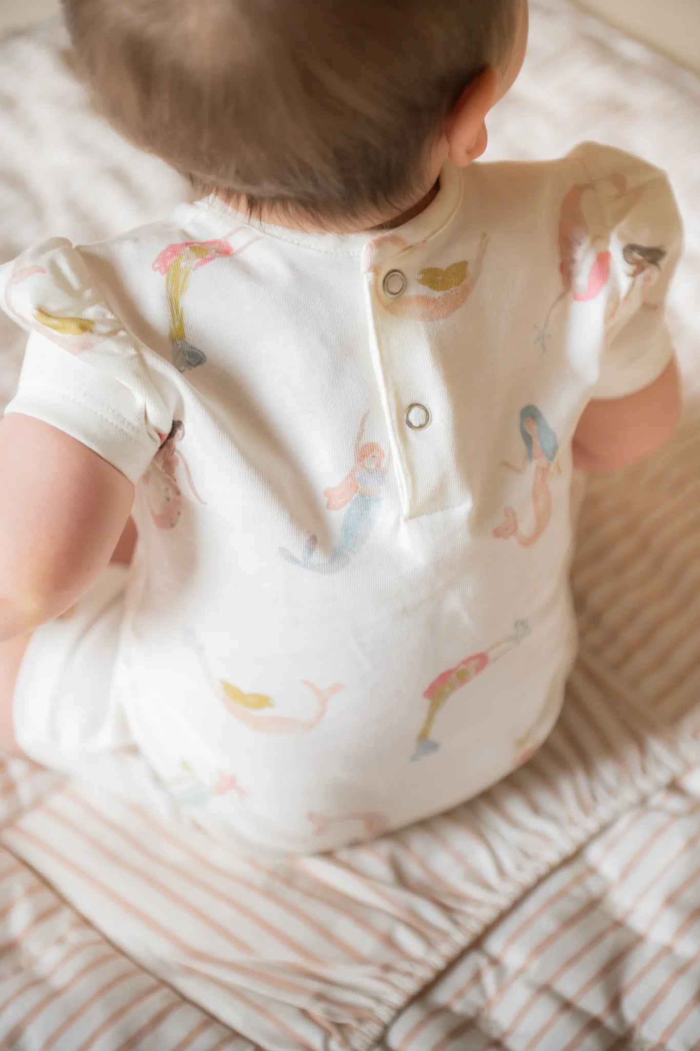 Short Sleeve Puff Romper - Mermaid Melody