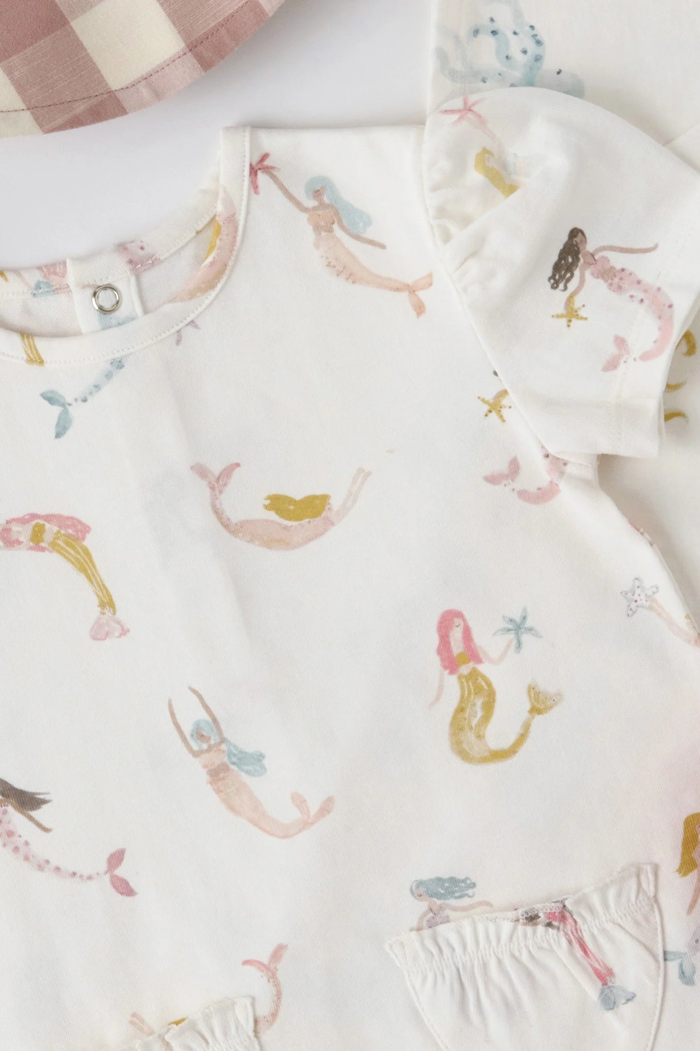 Short Sleeve Puff Romper - Mermaid Melody