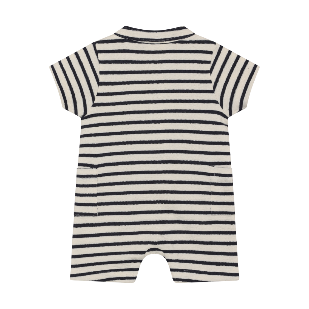 Short Sleeve Romper - Nautical Stripes