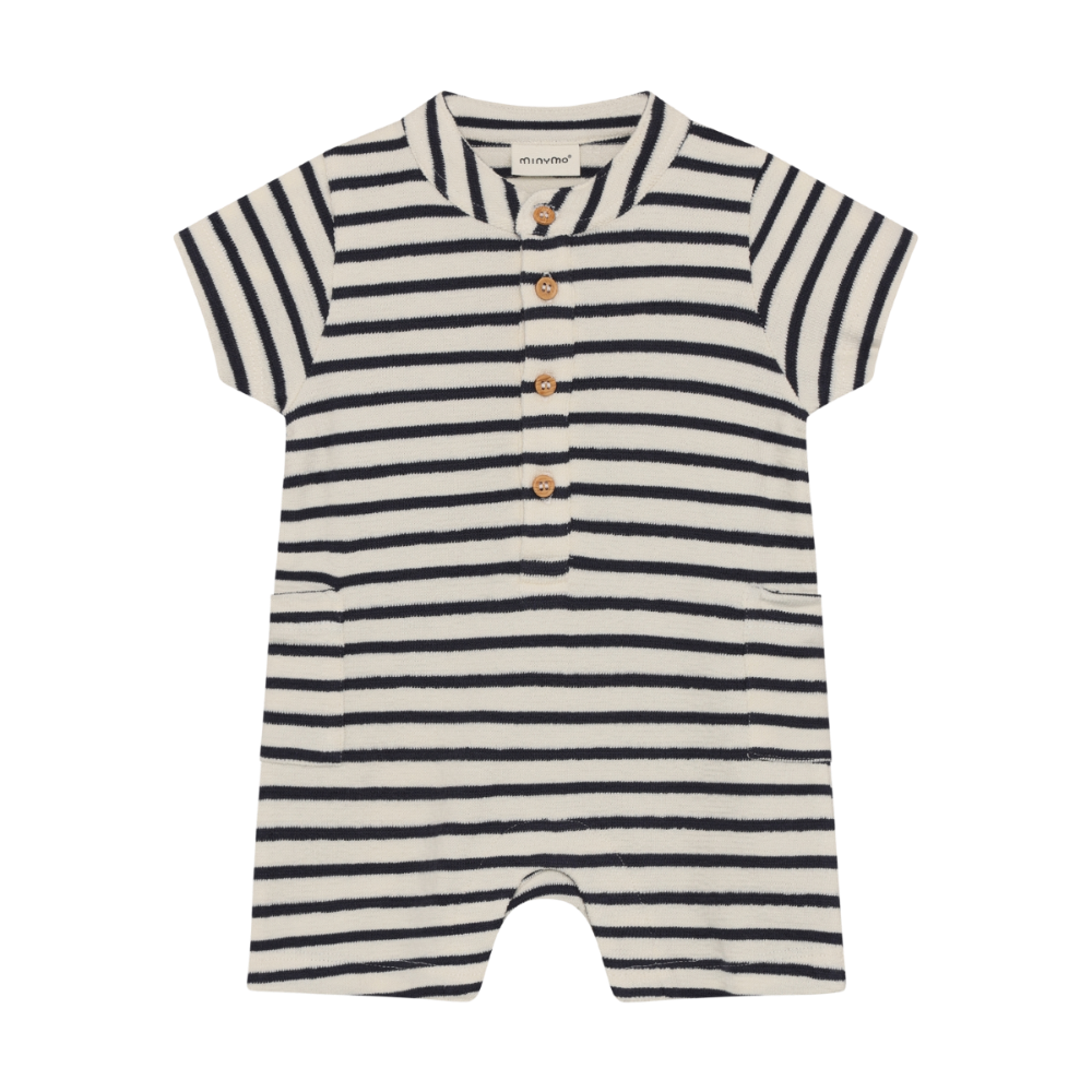 Short Sleeve Romper - Nautical Stripes