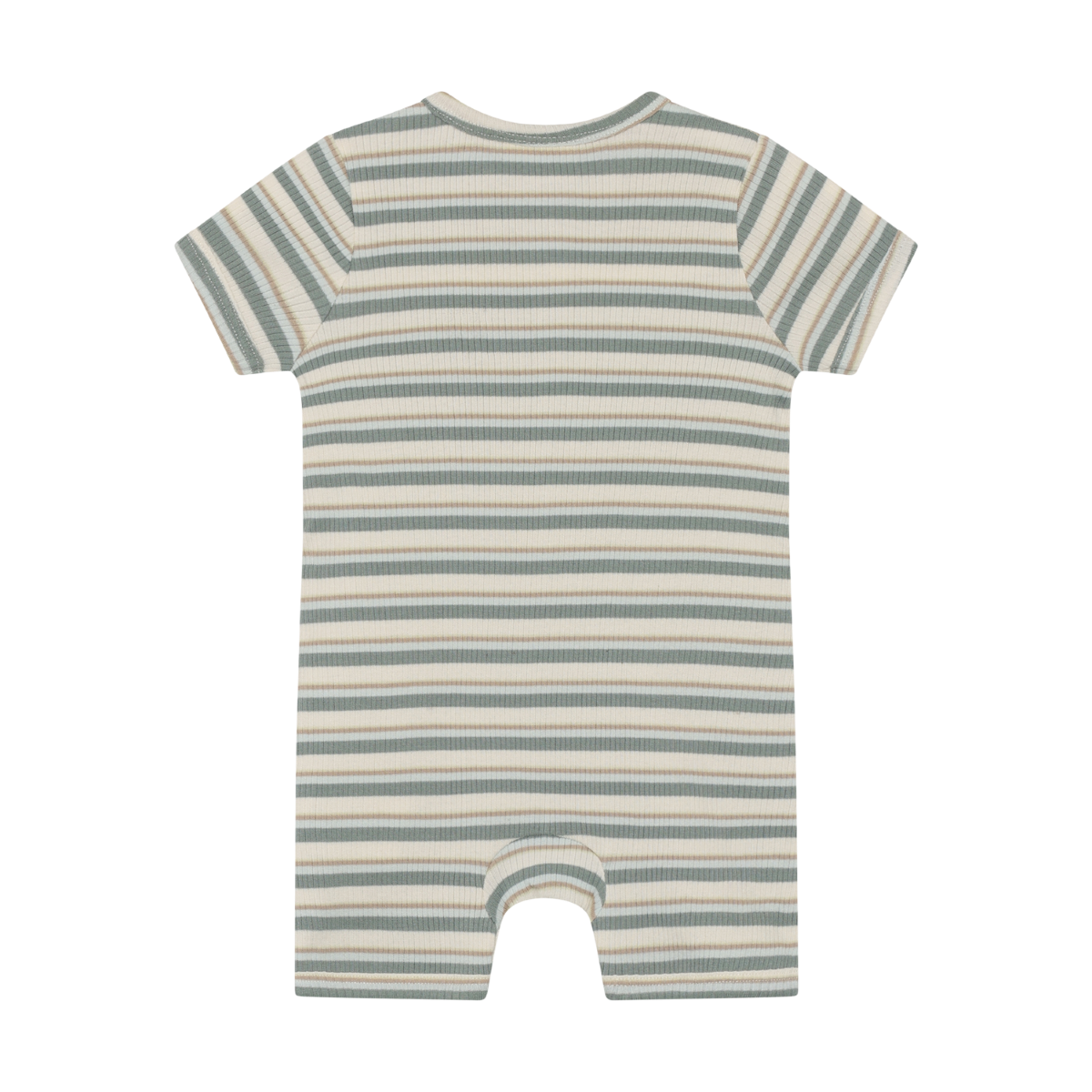 Short Sleeve Romper - Green Stripe