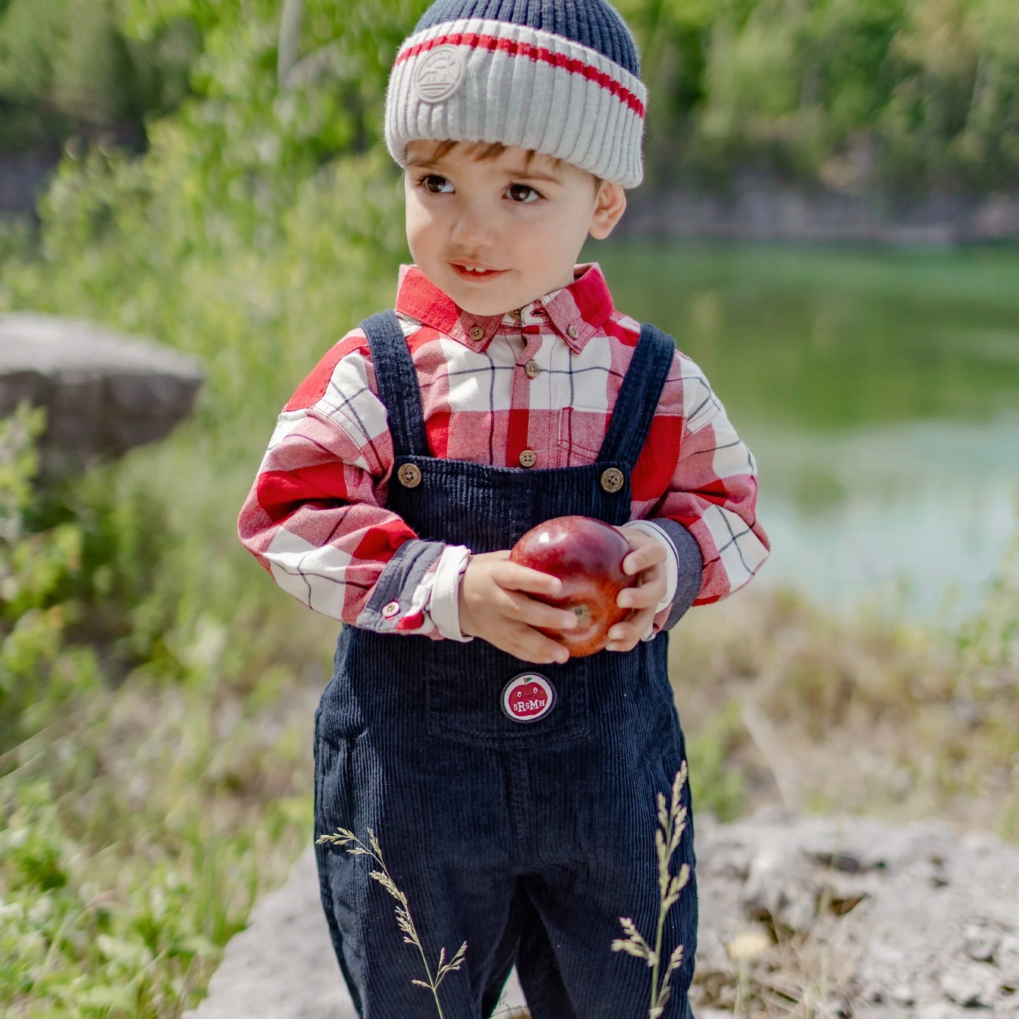 Knit Baby Hat with Ties - Navy