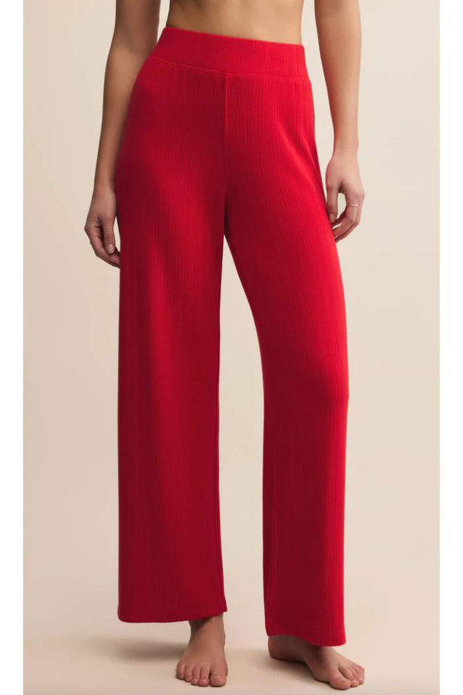 Holly Luxe Pointelle Pant - Festive Red