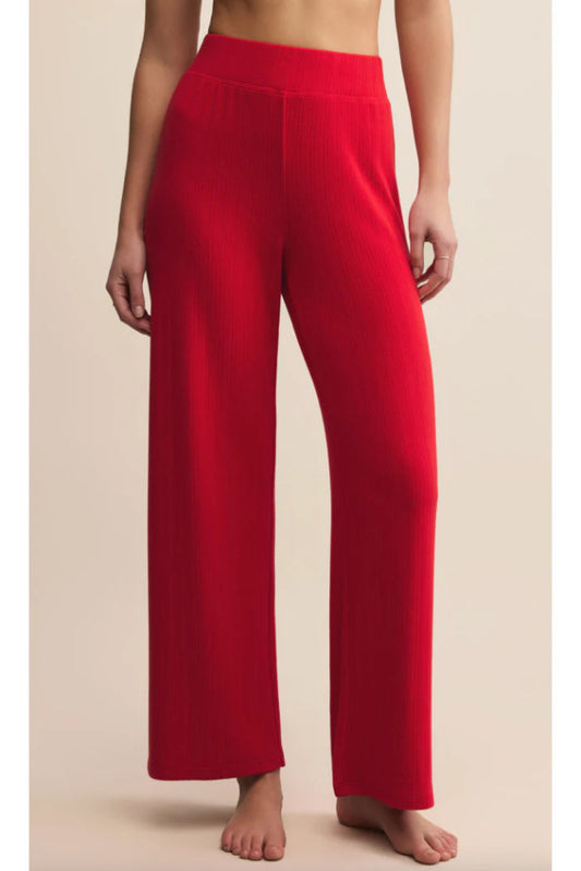 Holly Luxe Pointelle Pant - Festive Red