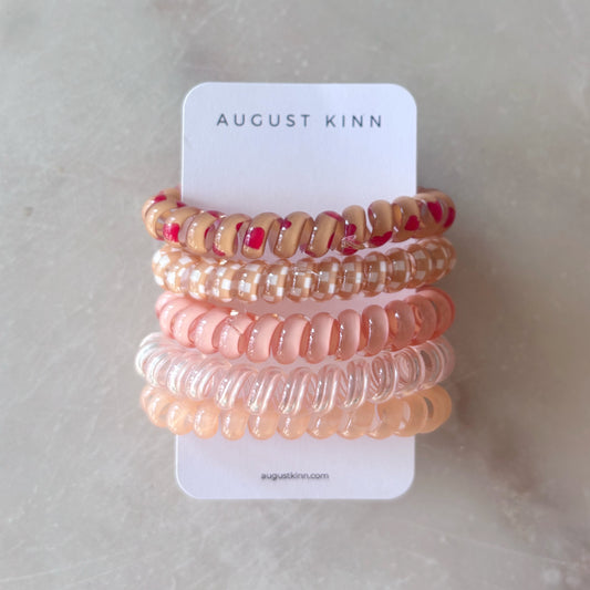Coil Hair Ties - Peach