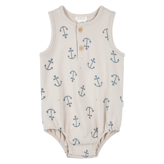 Ribbed Bodysuit - Anchors