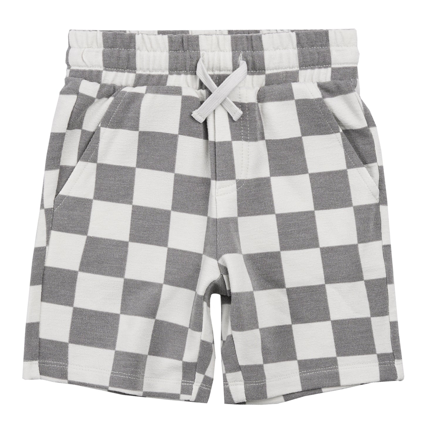 Knit Shirt and Short Set - Grey Checkers