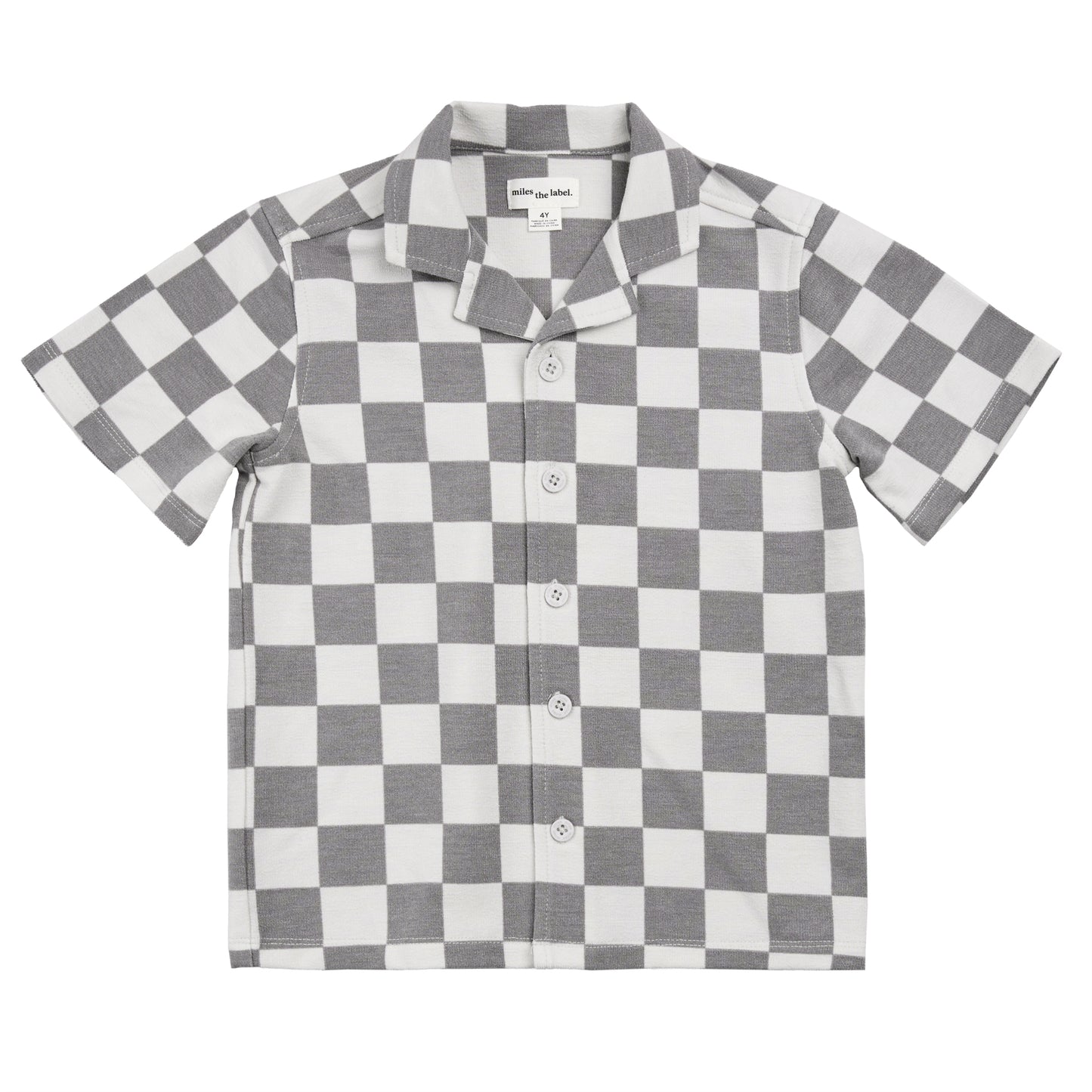 Knit Shirt and Short Set - Grey Checkers