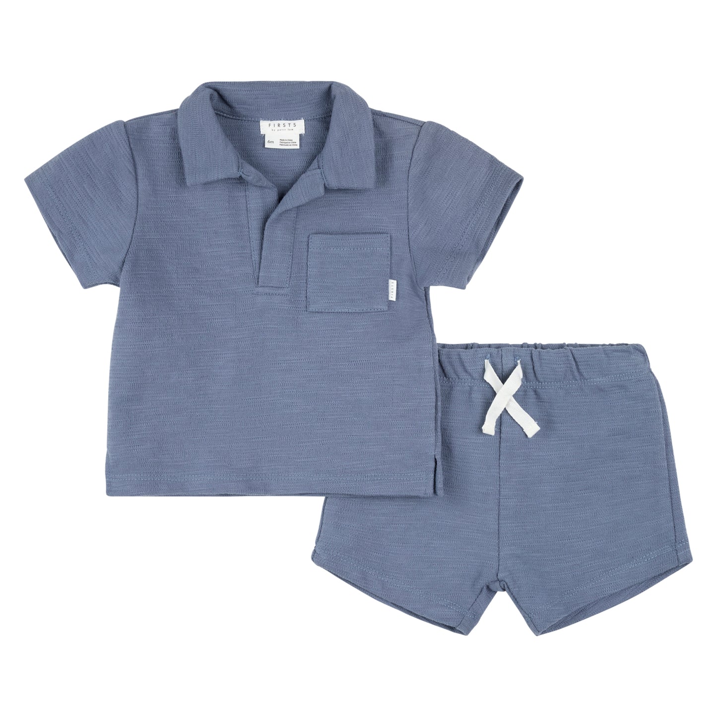 Shirt and Short Set - Dusty Blue