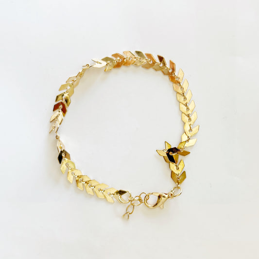 Gold Bracelet - Leaf