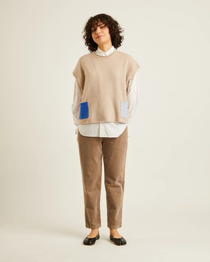 Kirin Vest - Oat-Azure/Pale Blue Pockets