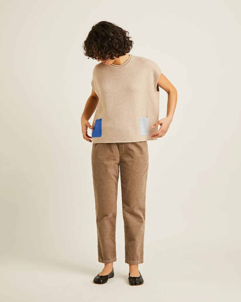 Kirin Vest - Oat-Azure/Pale Blue Pockets