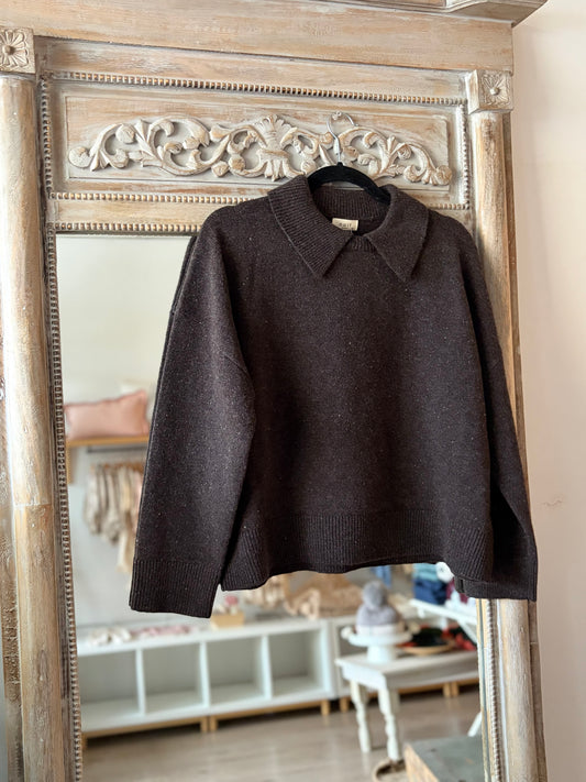 Lennon Sweater - Chocolate Donegal