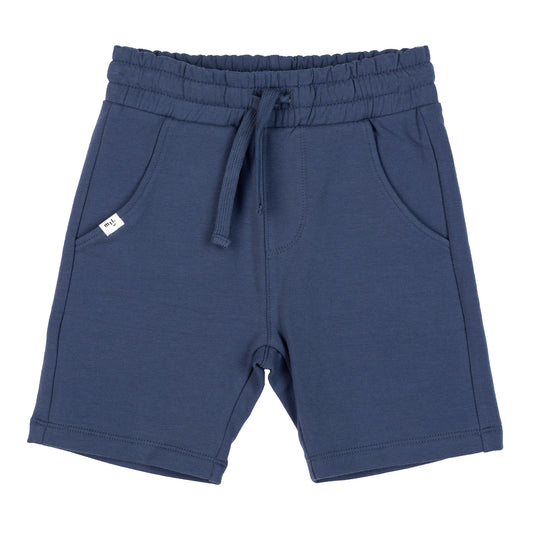 Cotton Terry Shorts - Dusty Blue