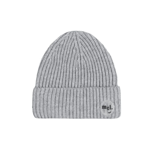 Ribbed Beanie - Heather Grey