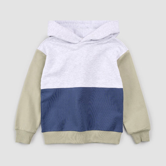 Hooded Sweatshirt - Blue Colour Block