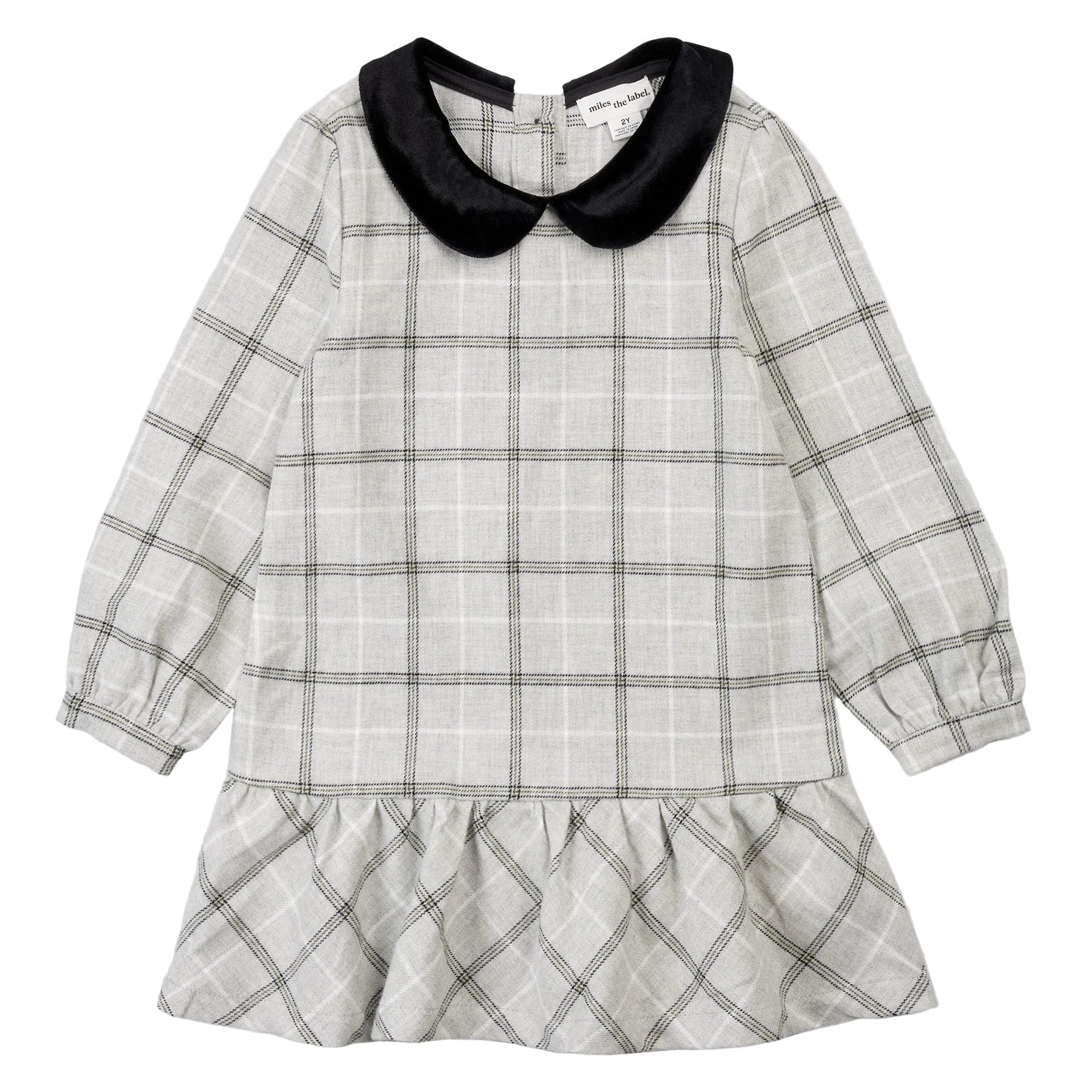 Flannel Dress - Light Grey Plaid