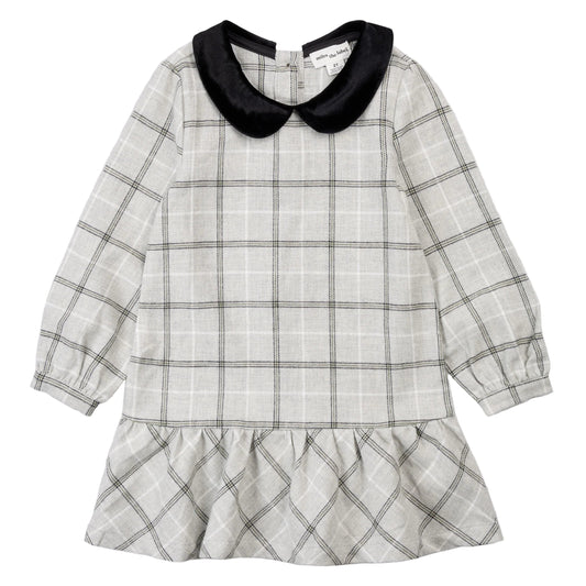 Flannel Dress - Light Grey Plaid