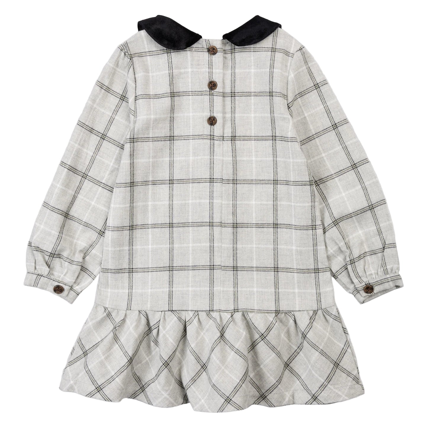 Flannel Dress - Light Grey Plaid
